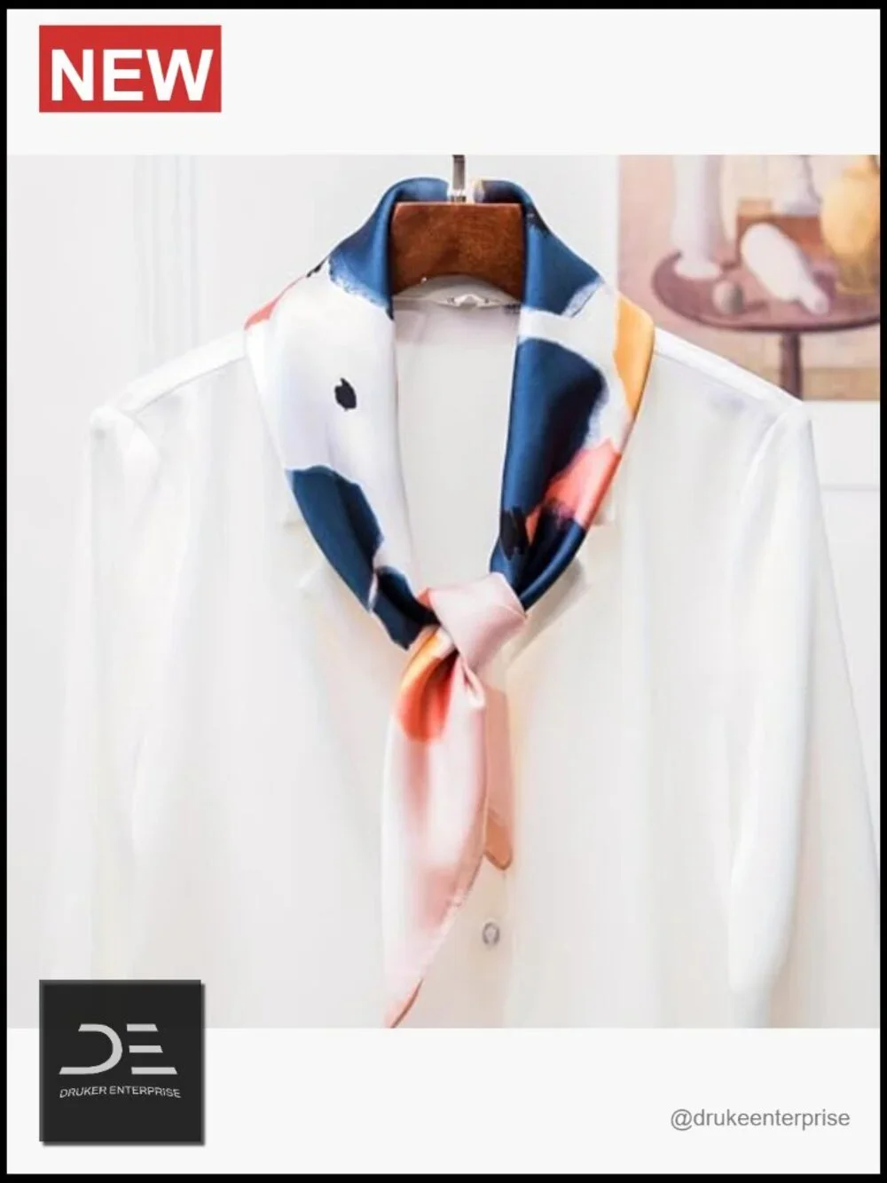 27'' Satin Silk Feeling Square Scarf for Hair Neck Bag